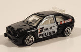 2000 Hot Wheels World Racers 2 Ford Escort Rally #1 Police Cops Policia Black with White Doors Die Cast Toy Car Vehicle