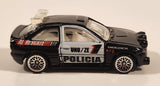 2000 Hot Wheels World Racers 2 Ford Escort Rally #1 Police Cops Policia Black with White Doors Die Cast Toy Car Vehicle