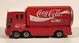 1995 Tomy No. 37 Coca Cola Coke Can Shaped Delivery Truck Red and White Die Cast Toy Car Vehicle with Opening Side Doors