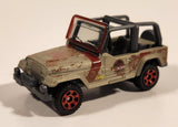 2018 Matchbox Jurassic World Jeep Wrangler Matte Metalflake Sand Die Cast Toy Car Vehicle