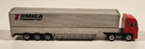 2009 Tomy Tomica No. 77 Hino Profia Transport Semi Truck and Trailer Red and Silver Die Cast Toy Car Vehicle