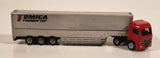 2009 Tomy Tomica No. 77 Hino Profia Transport Semi Truck and Trailer Red and Silver Die Cast Toy Car Vehicle