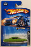 2005 Hot Wheels Red Lines Pontiac Bonneville Metallic Lime Green Die Cast Toy Car Vehicle New in Package