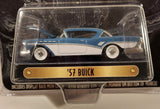 1999 Racing Champions Mint Motor Trend Magazine 50th Anniversary '57 Buick Blue and White Die Cast Toy Car Vehicle with Display Case New in Package