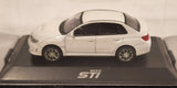 Suburu WRX STI Pearl White Die Cast Toy Car Vehicle In Display Case