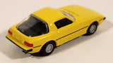 Kyosho Mazda Savanna RX-7 (SA22C) Early Version Yellow Miniature 1/100 Scale Die Cast Toy Car Vehicle with Promo Paper