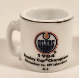 NHL Stanley Cup Crazy Mini Mug Edmonton Oilers 1984 Champs With Opponent & Score In Plastic Capsule