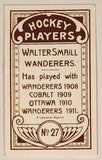 1991 Hockey Immortals C55 A Lancaster Reprint 1911-12 Imperial Tobacco Hockey Players No. 27 Walter Smaill Wanderers Mini Sports Trading Card