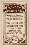 1991 Hockey Immortals C55 A Lancaster Reprint 1911-12 Imperial Tobacco Hockey Players No. 27 Walter Smaill Wanderers Mini Sports Trading Card