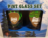 Hot Properties! Merchandise Bob Ross Painting Trees Pint Glass Set (2 x 16 oz) Cups New in Box
