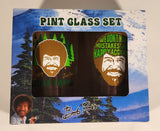 Hot Properties! Merchandise Bob Ross Painting Trees Pint Glass Set (2 x 16 oz) Cups New in Box