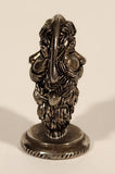 Christmas Santa Claus Wine Bottle Silver Look Metal Figurine (Missing the Cork Stopper)