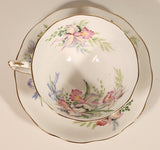 Vintage Roslyn Fine Bone China England Sweet Romance Pink Flowers Tea Cup & Saucer Set