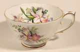 Vintage Roslyn Fine Bone China England Sweet Romance Pink Flowers Tea Cup & Saucer Set