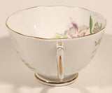 Vintage Roslyn Fine Bone China England Sweet Romance Pink Flowers Tea Cup & Saucer Set