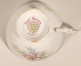 Vintage Roslyn Fine Bone China England Sweet Romance Pink Flowers Tea Cup & Saucer Set
