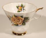 Vintage Royal Albert Bone China Sweetheart Roses Series of Six "Rosemary" Yellow Flowers Tea Cup & Saucer Set