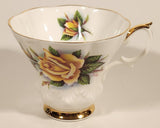 Vintage Royal Albert Bone China Sweetheart Roses Series of Six "Rosemary" Yellow Flowers Tea Cup & Saucer Set