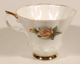 Vintage Royal Albert Bone China Sweetheart Roses Series of Six "Rosemary" Yellow Flowers Tea Cup & Saucer Set