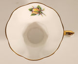 Vintage Royal Albert Bone China Sweetheart Roses Series of Six "Rosemary" Yellow Flowers Tea Cup & Saucer Set