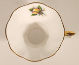 Vintage Royal Albert Bone China Sweetheart Roses Series of Six "Rosemary" Yellow Flowers Tea Cup & Saucer Set