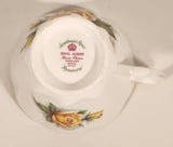 Vintage Royal Albert Bone China Sweetheart Roses Series of Six "Rosemary" Yellow Flowers Tea Cup & Saucer Set