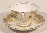 Vintage Royal Albert Crown China Light Green Flowers Tea Cup & Saucer Set