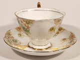 Vintage Royal Albert Crown China Light Green Flowers Tea Cup & Saucer Set