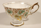 Vintage Royal Albert Crown China Light Green Flowers Tea Cup & Saucer Set
