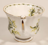 Vintage 1970s Royal Albert Flower of the Month Series January Snowdrops White Flowers Bone China Tea Cup & Saucer Set