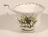 Vintage 1970s Royal Albert Flower of the Month Series January Snowdrops White Flowers Bone China Tea Cup & Saucer Set