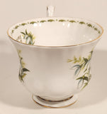 Vintage 1970s Royal Albert Flower of the Month Series January Snowdrops White Flowers Bone China Tea Cup & Saucer Set