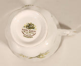 Vintage 1970s Royal Albert Flower of the Month Series January Snowdrops White Flowers Bone China Tea Cup & Saucer Set