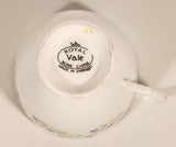 Vintage Royal Vale Bone China Violet Purple Flowers Tea Cup & Saucer Set