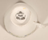 Vintage Royal Vale Bone China Violet Purple Flowers Tea Cup & Saucer Set