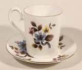 Vintage Royal Albert Bone China England Ascot Pink Yellow Blue Flowers Demitasse Tea Cup & Saucer Set