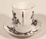Vintage Royal Albert Bone China England Ascot Pink Yellow Blue Flowers Demitasse Tea Cup & Saucer Set