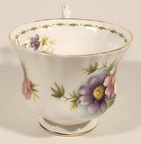 Vintage 1970s Royal Albert Flower of the Month Series October Cosmos Pink and Purple Flowers Bone China Tea Cup & Saucer Set