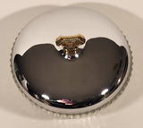 Vintage Ribbed Glass Candy Dish with Chrome Lid
