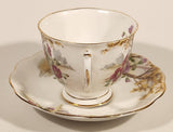 Vintage Royal Albert Bone China England Wild Geranium Purple and Pink Rose Flowers Tea Cup & Saucer Set