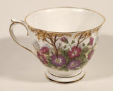 Vintage Royal Albert Bone China England Wild Geranium Purple and Pink Rose Flowers Tea Cup & Saucer Set