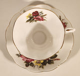 Vintage Royal Albert Bone China England Red and Pink Rose Flowers Tea Cup & Saucer Set