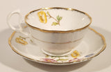 Vintage Royal Albert Crown China Anemone Pink Yellow Blue Flowers Tea Cup & Saucer Set Made in England