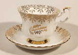 Vintage Royal Albert Bone China England Congratulations Ornate Gold Pattern Tea Cup & Saucer Set