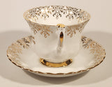 Vintage Royal Albert Bone China England Congratulations Ornate Gold Pattern Tea Cup & Saucer Set