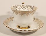 Vintage Royal Albert Bone China England Congratulations Ornate Gold Pattern Tea Cup & Saucer Set
