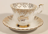 Vintage Royal Albert Bone China England Congratulations Ornate Gold Pattern Tea Cup & Saucer Set