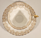 Vintage Royal Albert Bone China England Congratulations Ornate Gold Pattern Tea Cup & Saucer Set