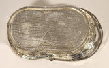 Vintage Silver Plated Zinc Salt and Pepper Shaker Set in Silver Plated Basket