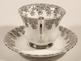 Vintage Royal Albert Bone China England Congratulation 25th Anniversary Tea Cup & Saucer Set